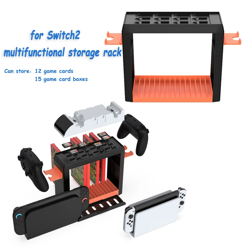 Multifunctional Storage Rack Base Bracket for Switch2/switch Host Universal Disc Storage Rack Store Game Cards/handle/controller