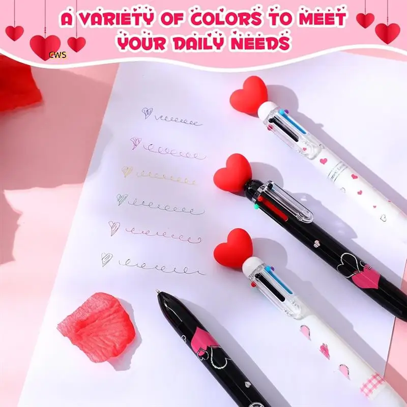 Valentine's Day Heart Shape Pens Bulk, Retractable Ballpoint Pens For Valentine's Day Adults Women Nurse Wedding
