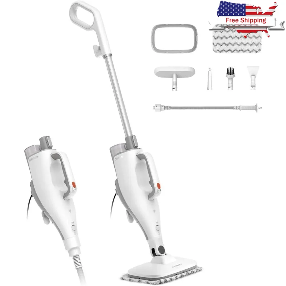 Multifunctional Steam Mop Lightweight Handheld Unit Efficient Cleaning Hard Floors Rugs Swivel Steering Easy Maneuver 2-in-1