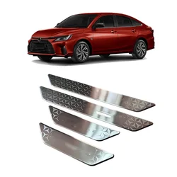 For Toyota Yaris Ativ  2022 2023 stainless steel Door Sill Scuff Plate Cover Door Welcome Pedal Threshold Bar Cover Trim