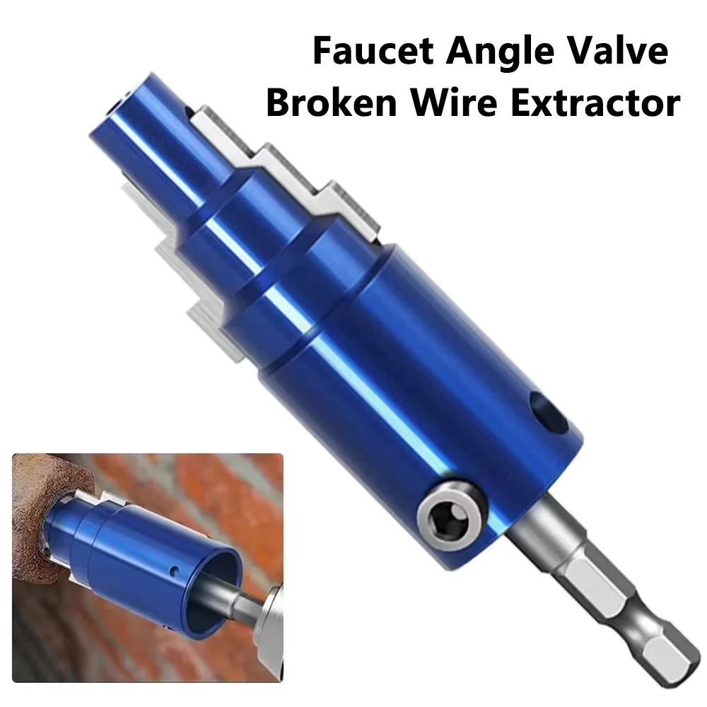 Universal Broken Pipe Extractor Tool 4/6mm 1Inch, Rust Damaged Angle Valve & Faucet Remover for Home Pipeline Repair