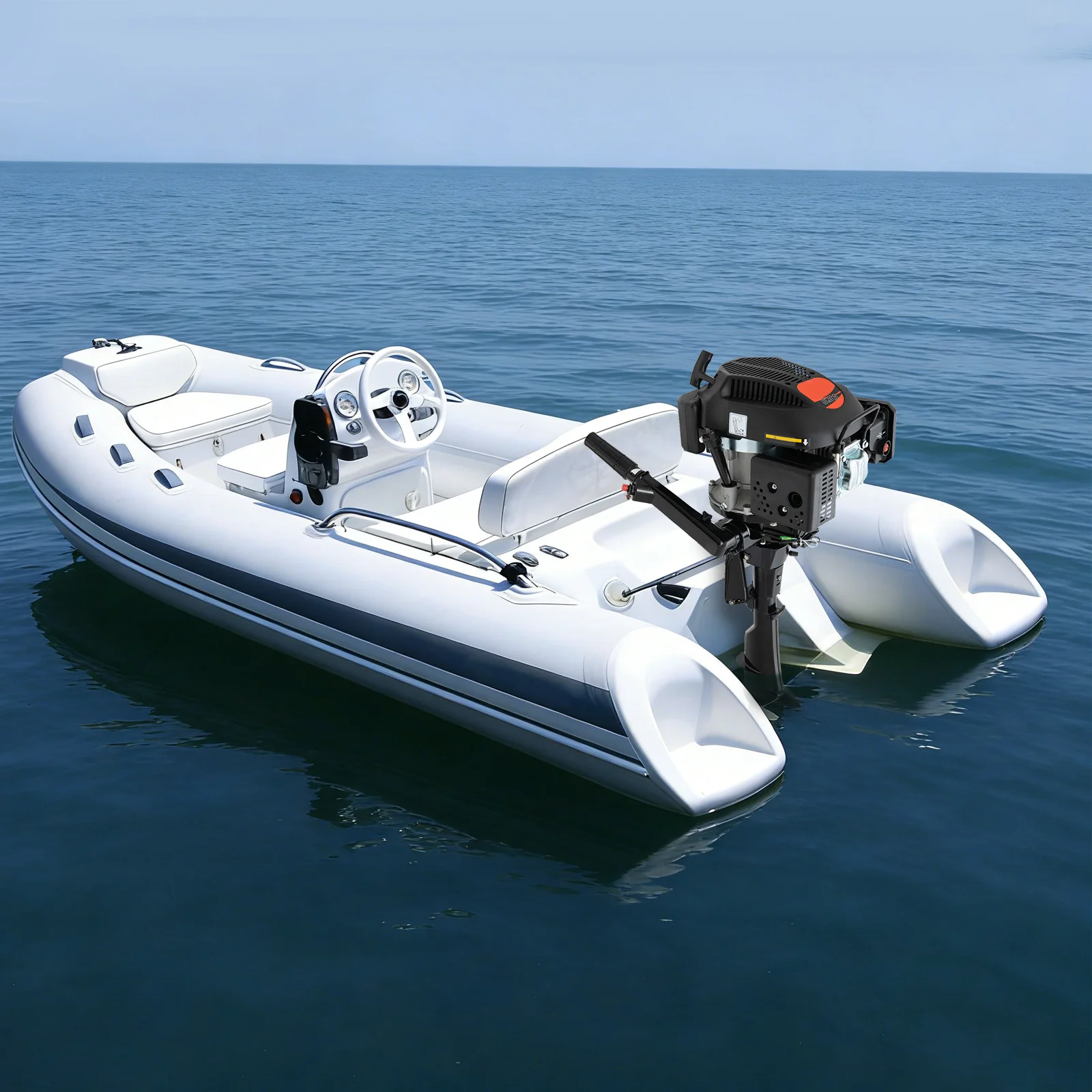Outboard Motor, 6HP Outboard Motor, 4 Stroke Air Cooled, Short Shaft, 4500-5500RPM, Easy Installation, Tilt Adjustment, Forward Neutral Gear, Emergency Stop