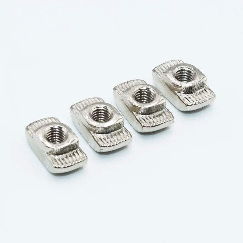 50pcs/Lot  M3 M4 M5 for 20 30 40 45 Slot T-nut Sliding T Nuts Hammer Drop In Nut Fasten Connector EU Aluminum Extrusion Profile