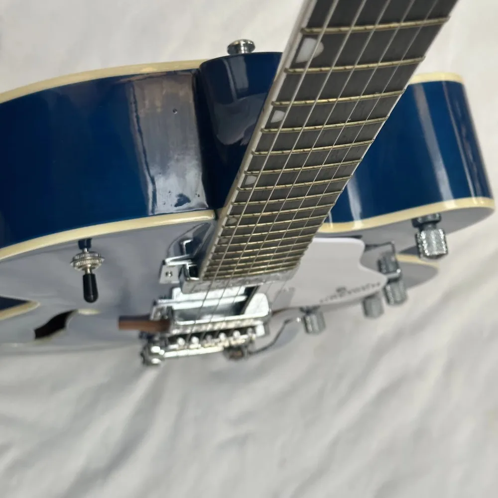 Blue GRTCH Electric Guitar with Rosewood Back/Side Semi-Hollow Body Chrome Hardware Fast Shipping