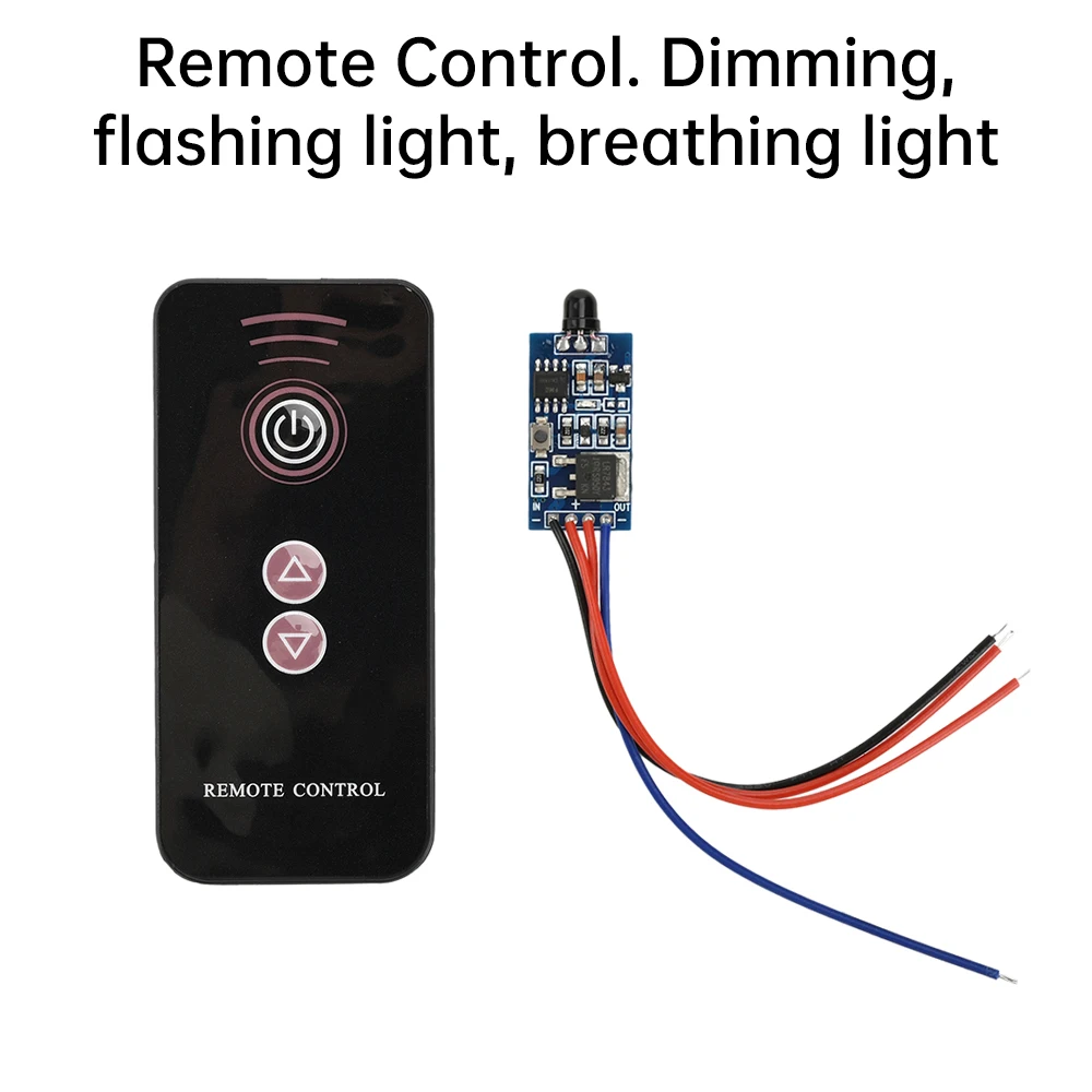 30W DC5-24V LED Dimming Driver Module Breathing/Flashing Light Speed Control Module 5-8m Wireless Remote Control Module