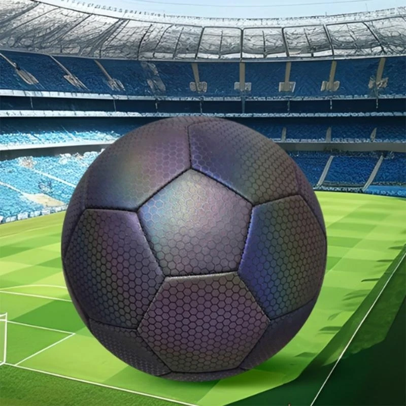 كرات كرة القدم العاكسة مقاس 4، 5، كرات كرة قدم عاكسة متوهجة للاستخدام الداخلي والخارجي، كرات كرة قدم للتدريب المدرسي #5