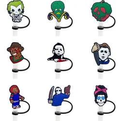 Tapa de pajita de silicona para beber, tapa hermética a prueba de salpicaduras para Halloween, 1 piezas, PVC, nueva película de terror