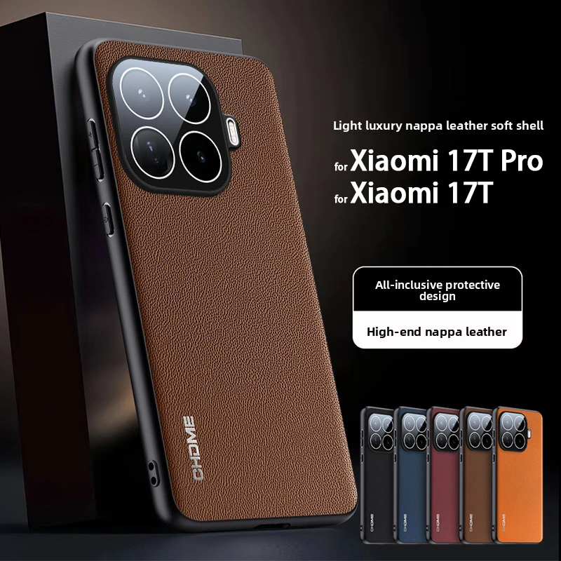 Für Xiaomi 17T Pro Hülle Luxus PU Leder Hautschutz Rückseitenabdeckung für Xiaomi 17T Stoßfeste Schutzhülle