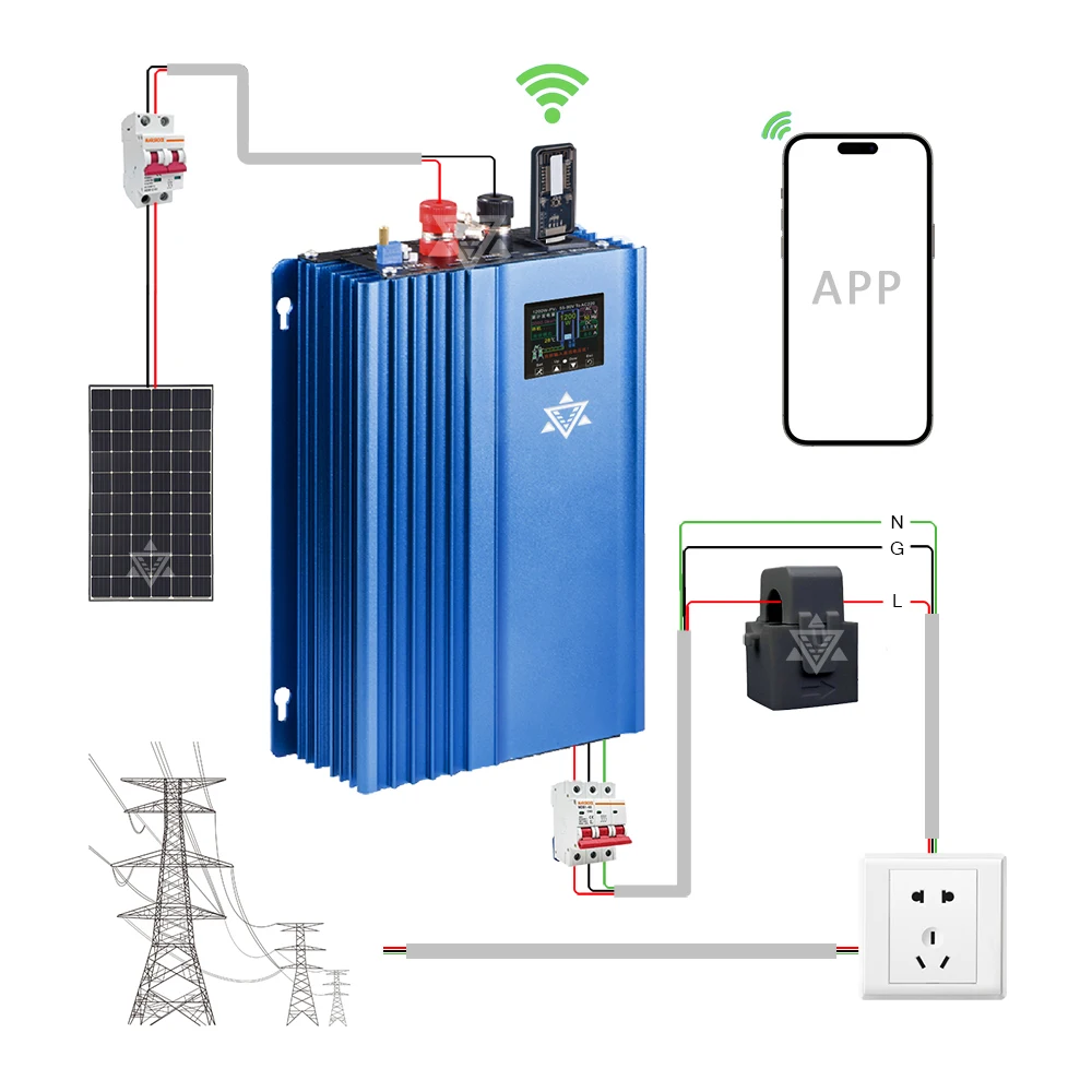1200W  48V 60V 72V 96VDC Current Limiting Sensor Solar Type, Solar Cell Energy Storage Grid Connected Micro Inverter