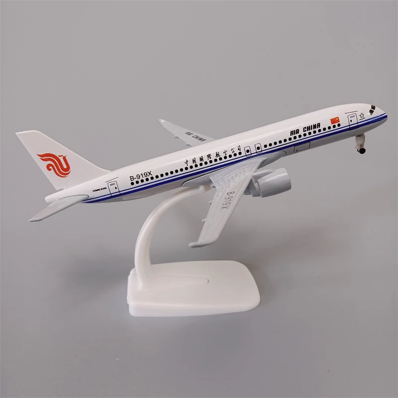 NIEUWE 19 cm Air China COMAC C919 Airlines Vliegtuigen Diecast Vliegtuig Model Vliegtuig Modelvliegtuigen met Wielen Landingsgestellen Vliegtuig