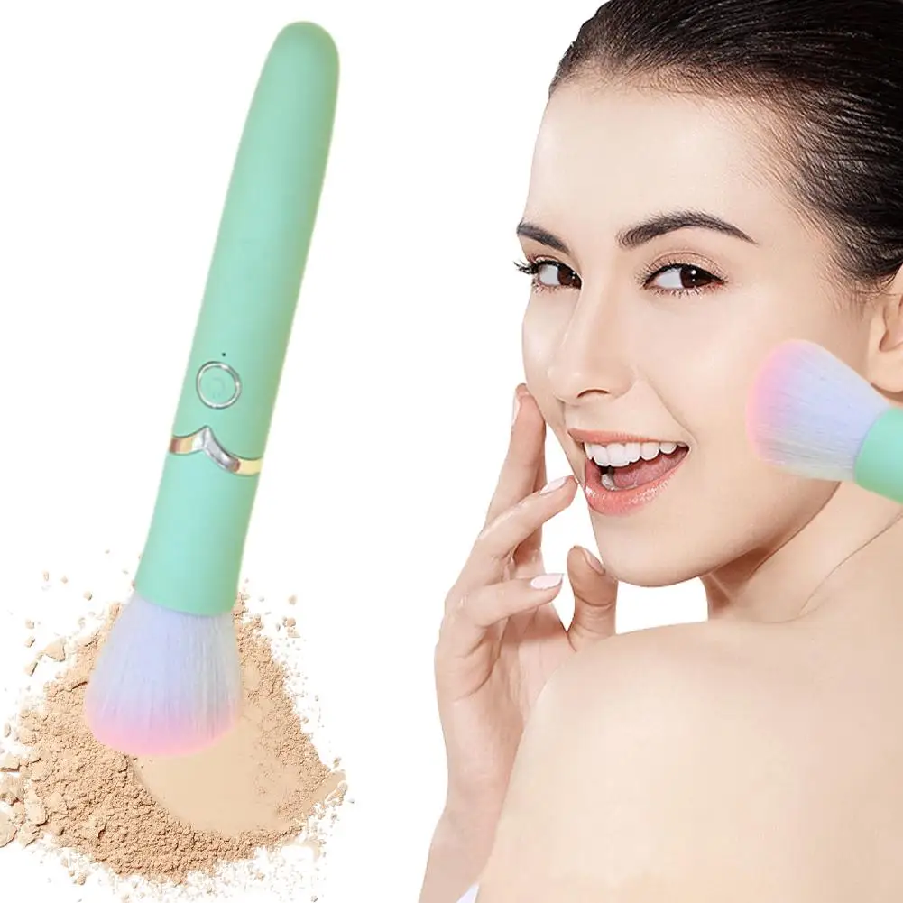 1 قطعة فرشاة التجميل الكهربائية الأساس أحمر الخدود فضفاض ماكياج الاهتزاز مسحوق قابلة للشحن الجمال قابل للغسل فرشاة أدوات فرشاة M8G0