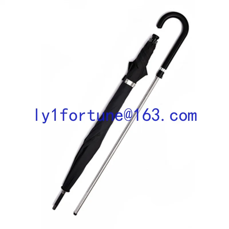 Creative personality straight pole rain and shine dual-purpose vinyl sunshade sunscreen long handle stick cane umbrella