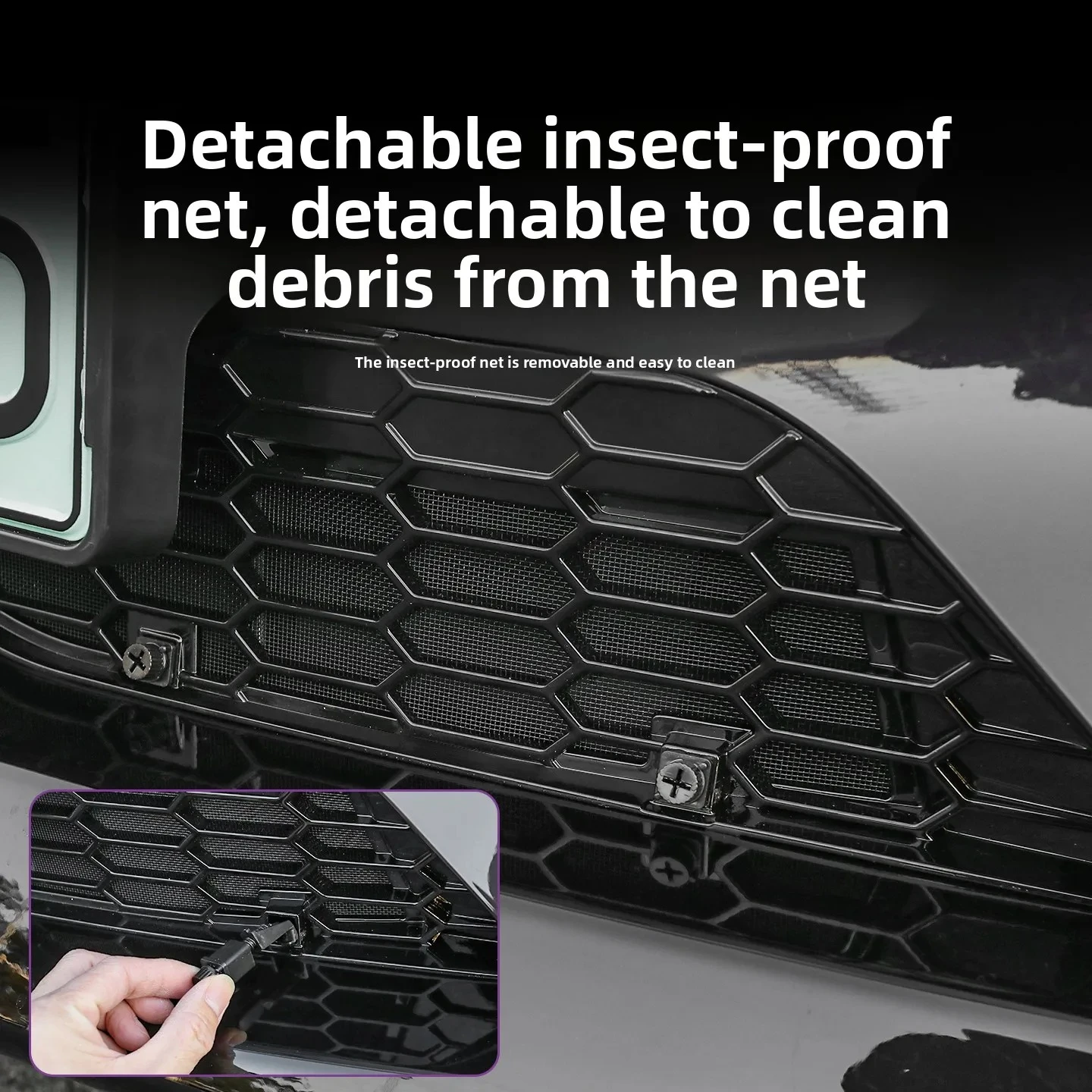 For Mazda EZ60 2025 2026 Front insect screen detachable honeycomb buckle anti blocking and wear-resistant exterior accessories