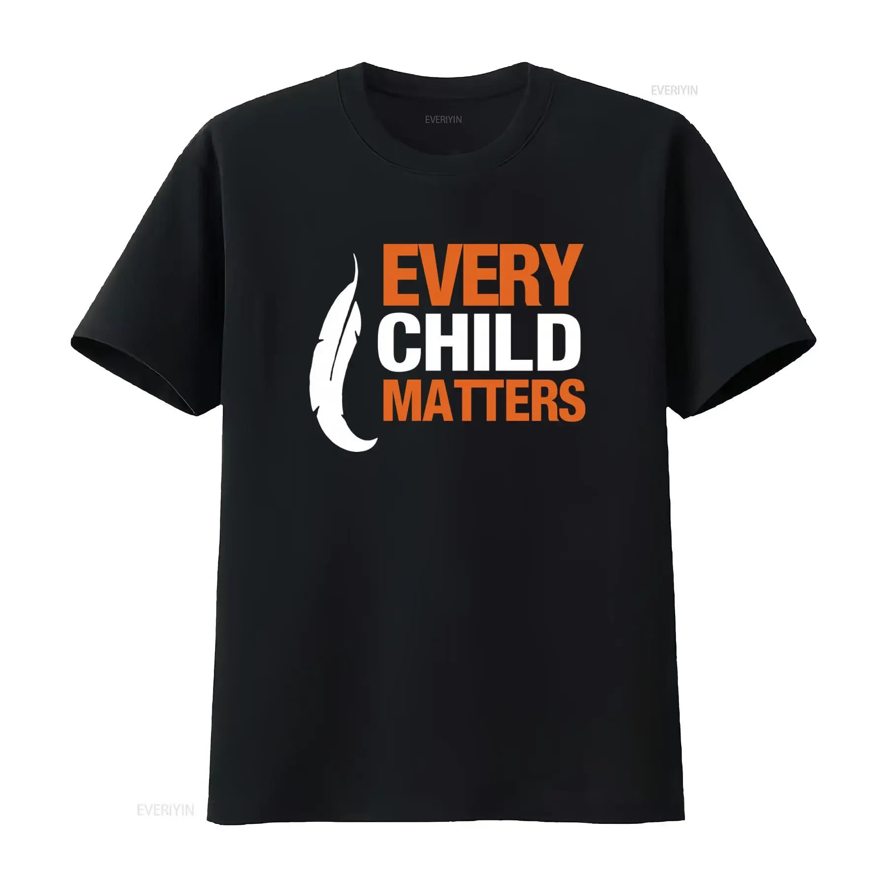 Every Child Matters Orange T Shirt Soft Cotton with Inspiring Message Print vintage Washed designer clothes Stylish homme