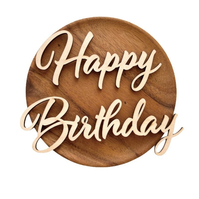Holz Geburtstag Zeichen Glücklich Brief Zeichen Ausschnitt Hängende Embleme Dekor Hintergrund Requisiten Wand DIY Esszimmer Hintergrund Dekor Party