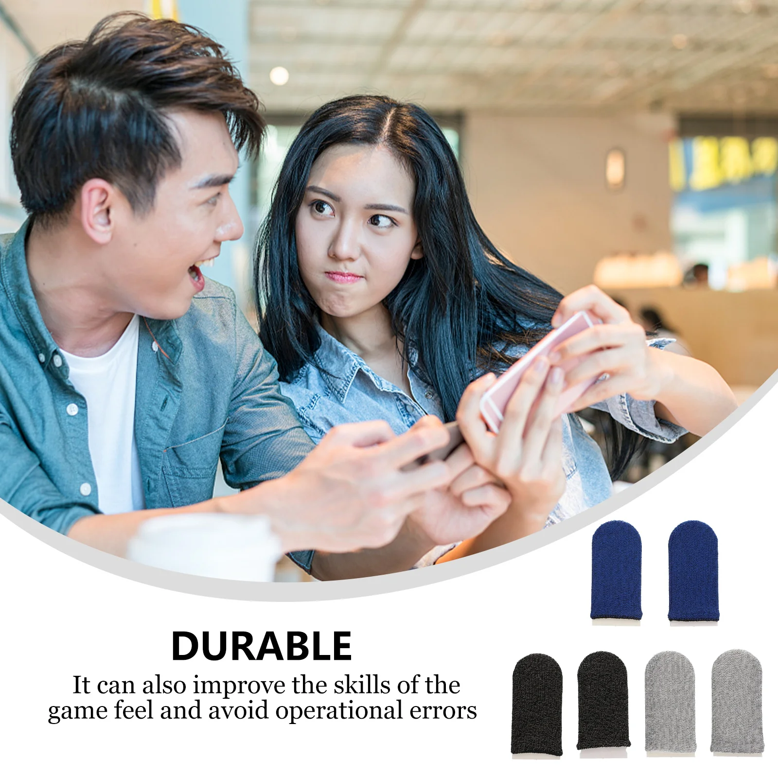 

12pcs Anti Sweat Finger Covers Durable Practical Touch Screen Gaming Finger Cot Fingertip Gloves Phone Game Sleeve Controller