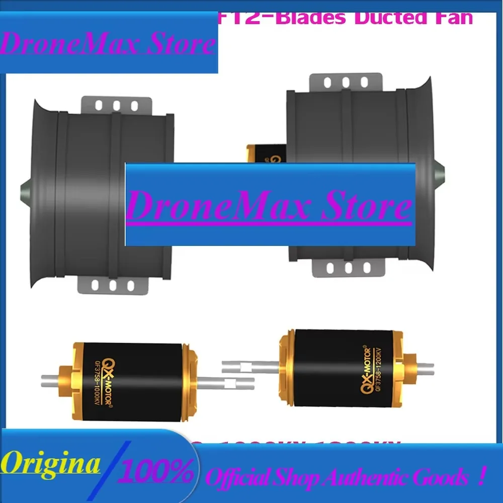 DroMaSsQX-Motor 90mm EDF QF3758 1000KV 1200KV Brushless Motor CW/CCW 12-Blades Ducted Fan For RC Airplane Drone