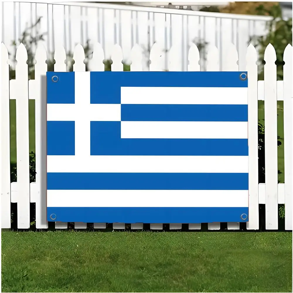 Greece Acropolis Ancient Flags Edgeless four-ring hanging decor indoor outdoor compatible easy for hanging display