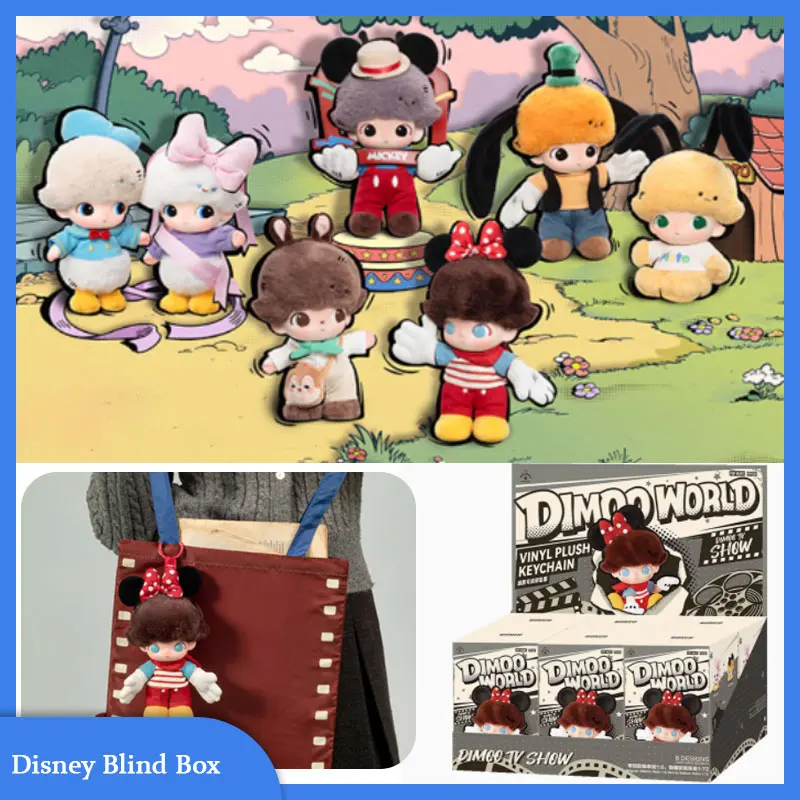 

Genuine Dimoo World × Disney Series Vinyl Plush Keychain Blind Box Vinyl Bag Surrounding Dimoo Co Branded Birthday Custom Gift
