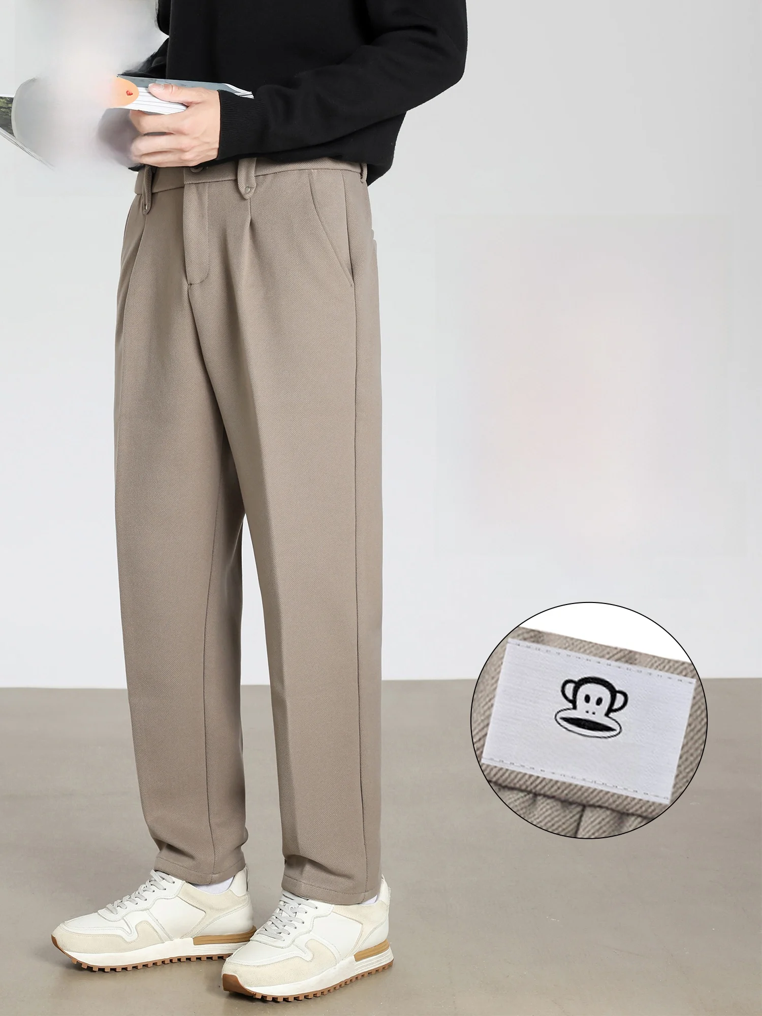 

Мужские повседневные брюки Paul Frank: весенне-осенние, шерстяные, прямые, зауженные, с эффектом драпировки, не мнущиеся, с прямыми штанинами