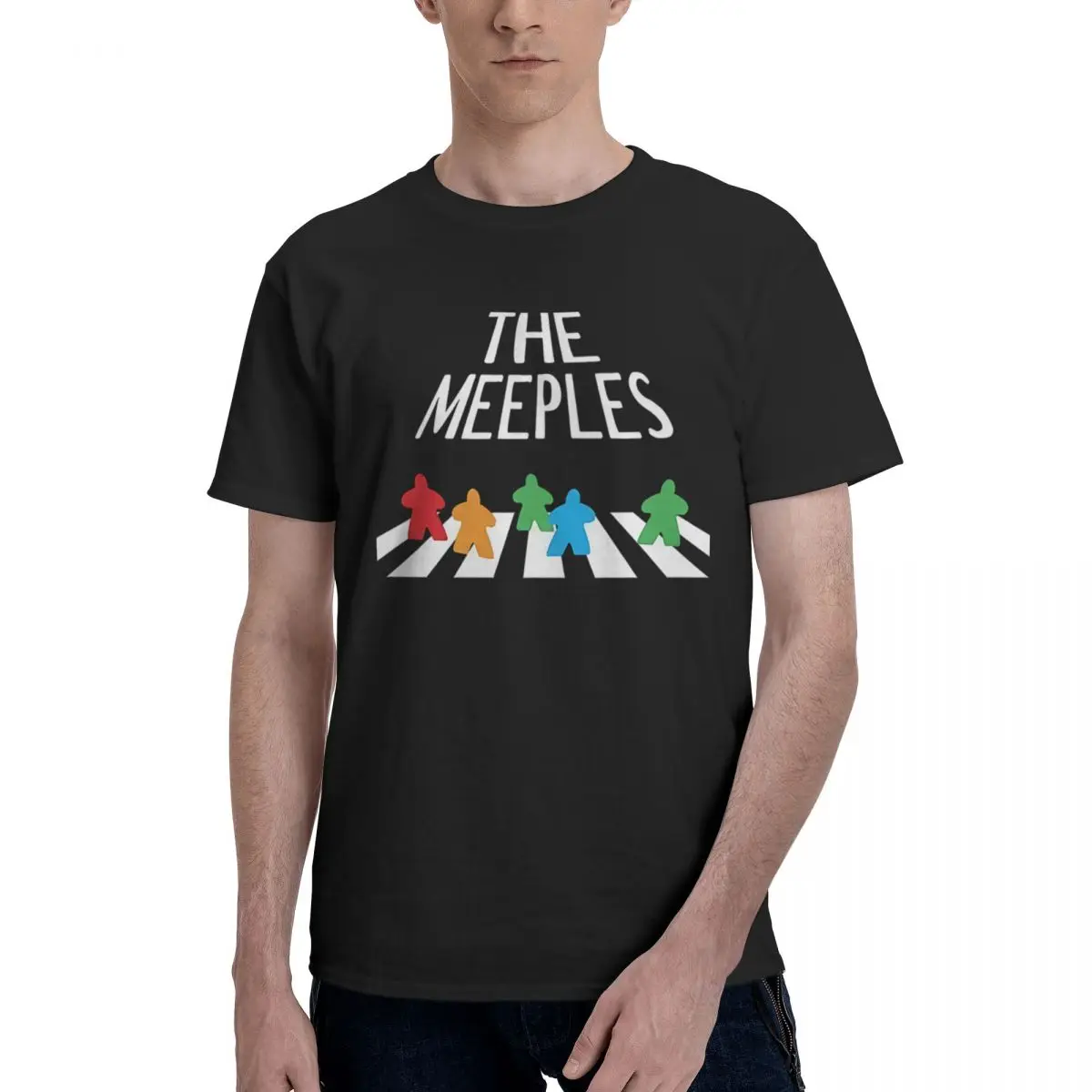 

Meeples Board Game Enthusiast 100% Cotton Casual Breathable Confortable Shirt Mens Designer Clothes Men T-Shirt