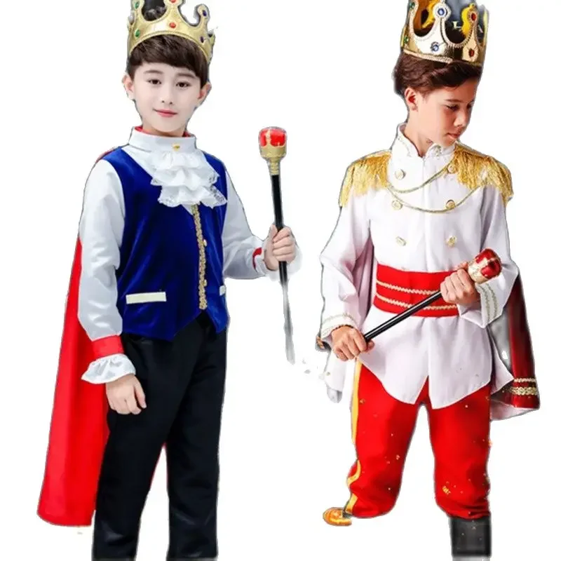 Bambini Halloween Fantasia Principe Re Costumi Cosplay Ragazzo Festa di Carnevale Fancy Dress Up Compleanno Regalo di Capodanno Bambini 2-12 T