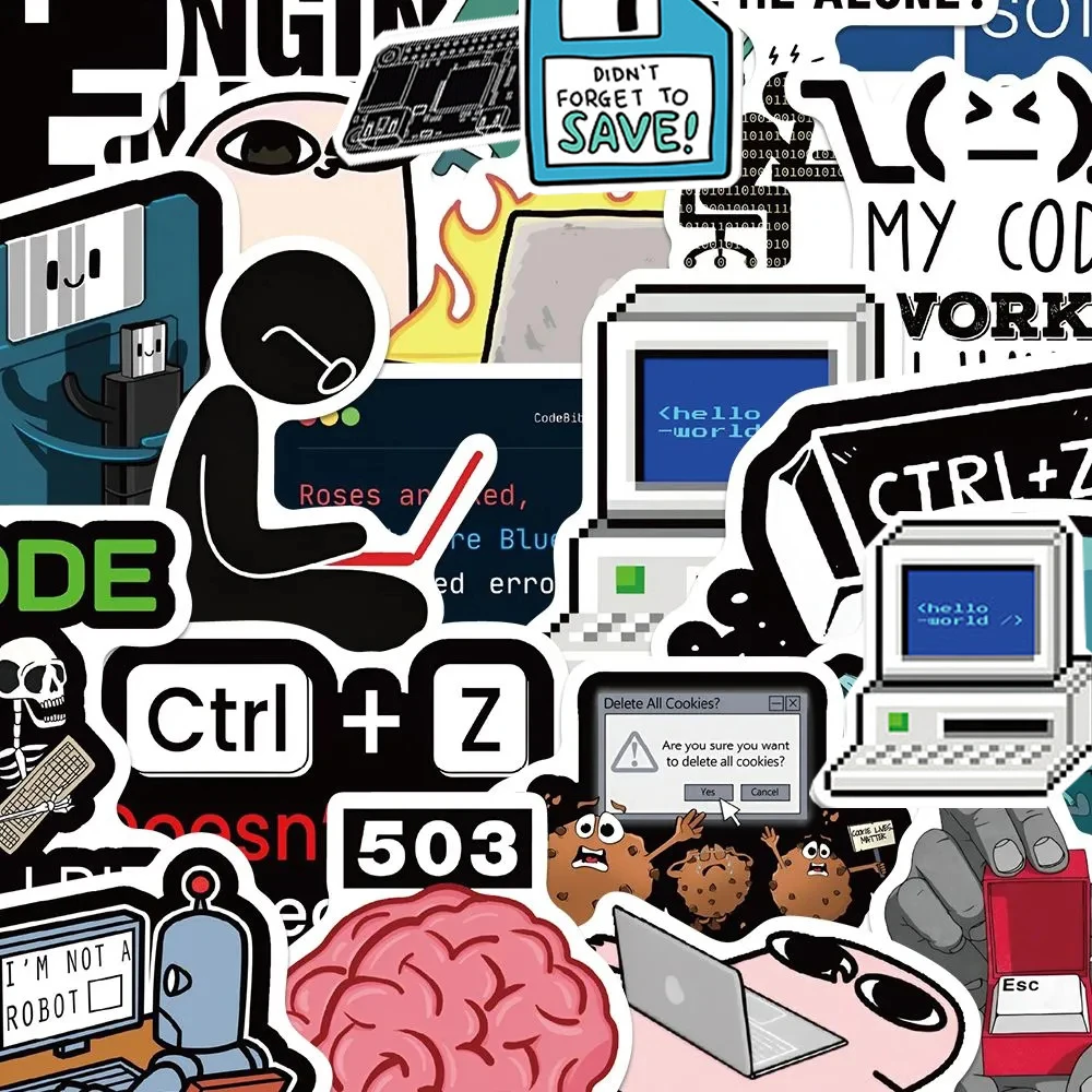 

10/30/50PCS Programming 404 Network Error Cartoon Stickers Graffiti Laptop Car Skateboard Waterproof Cool DIY Sticker Decal Toy