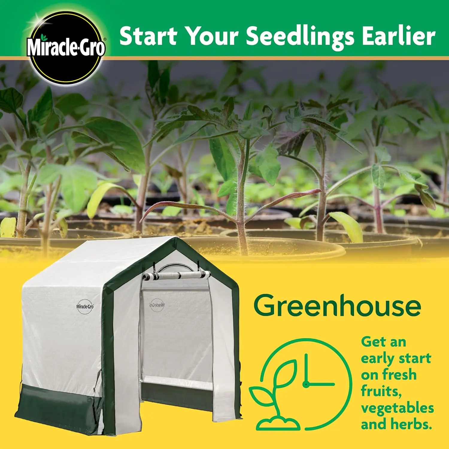 Outdoor Use, UV-Treated Fabric, Clear, All-Season Small Walk-in Plant Growth Accelerator