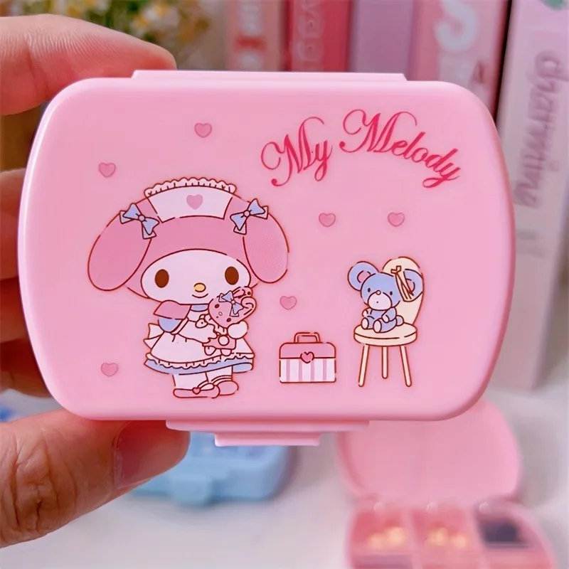 Sanrio Kitten Pill Organizer, Portable Earring, Ring and Necklace Organizer, Cute - Lightweight, Portable, Durable Storage Box