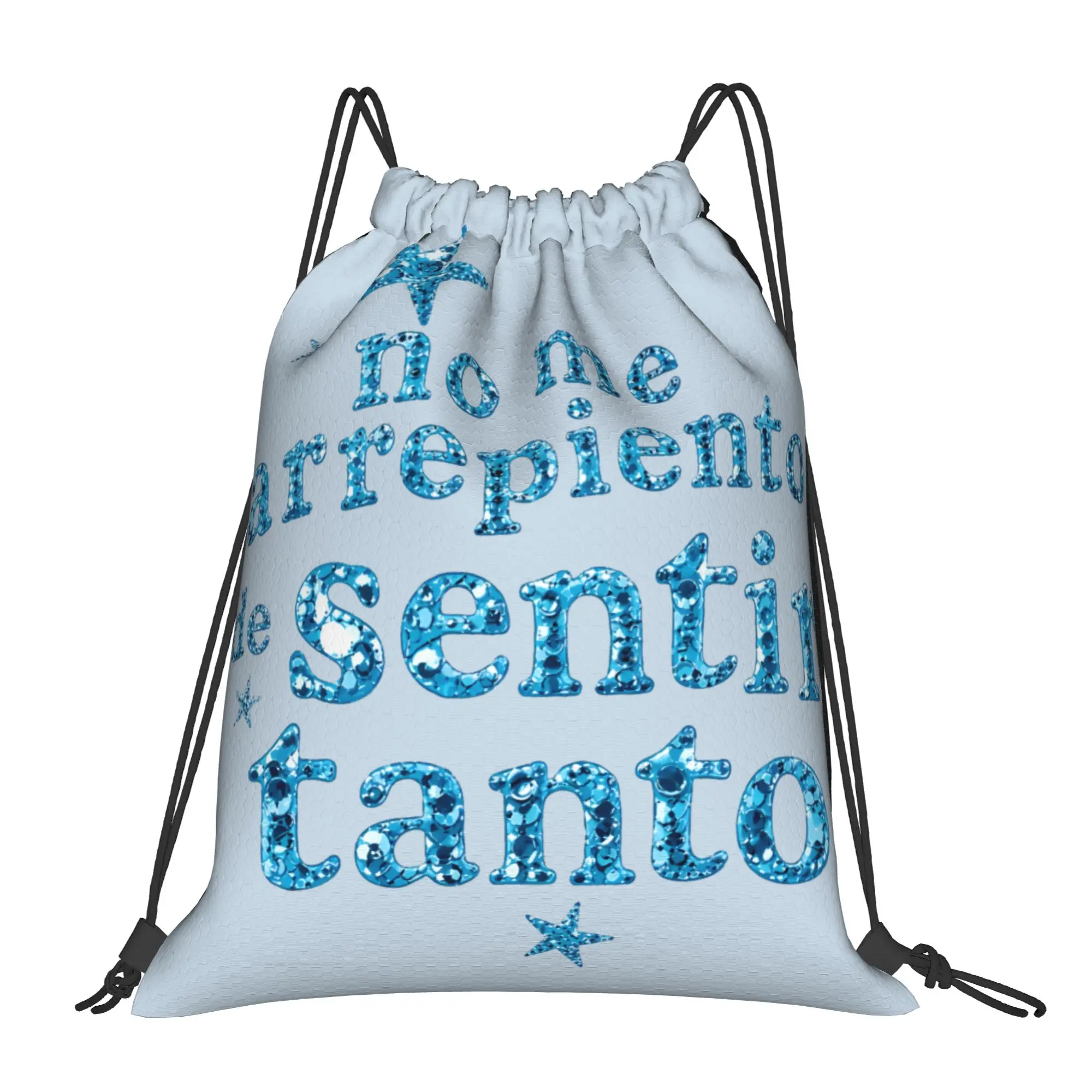 No Me Arrepiento De Sentir Tanto Drawstring Bag Karol G Fashion Portable Sackpack String Bags Students Gym Fitness Backpack