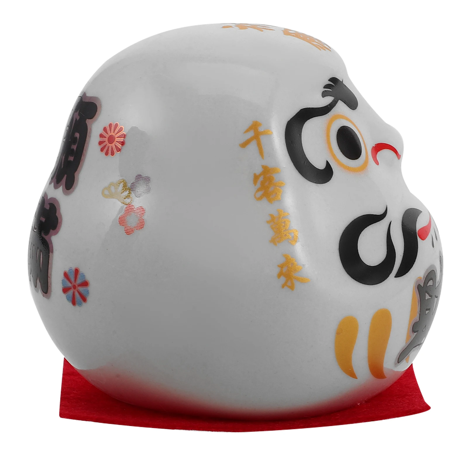 Mini adorno de cerámica Dharma, huevo tradicional japonés, símbolo de buena suerte y riqueza, decoración de vaso para tienda en casa