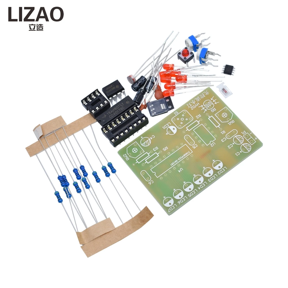 CD4017 Light-Controlled Flow Lamp DIY Kit, Electronic Production Set for Student Soldering Training & Skills Practice