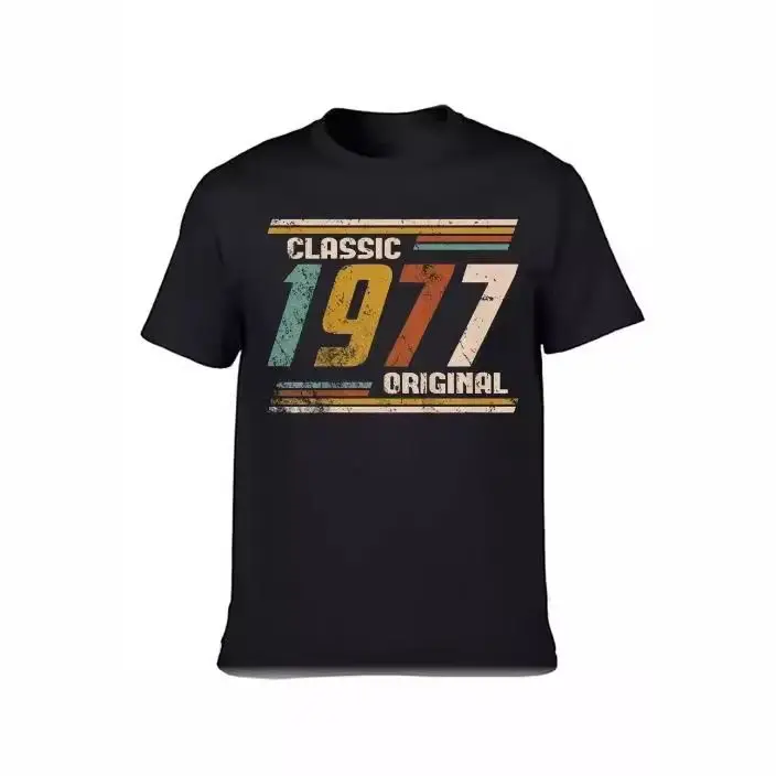 1977 الأصلي 46 الكلاسيكية تي شيرت الرجال قصيرة الأكمام الشارع الشهير هدية عيد ميلاد نمط الصيف #2