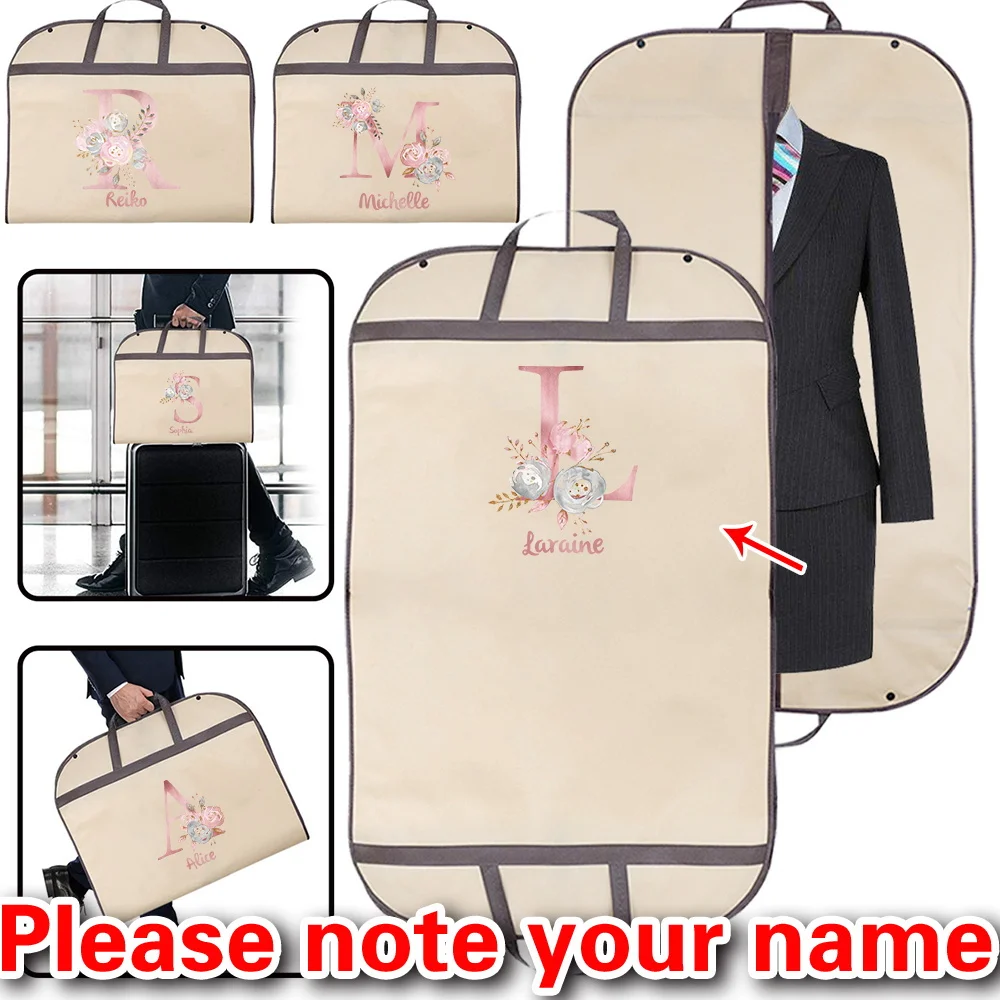 

Customized Clothing Dust Cover Clothing Storage Suspension Moisture-proof Bag Travel Clothing Bag Personalized Pink Letters