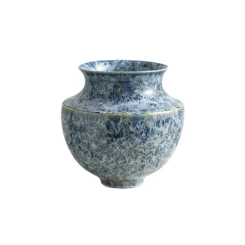 

High-end handmade wabi wind ceramic vase ornament, living room entrance art hand-painted soft decoration