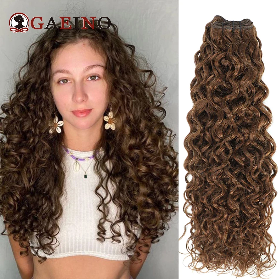 Onda de água extensão do cabelo humano trama para as mulheres, Remy cabelo encaracolado, costurar, trama dupla, loira suja, #4