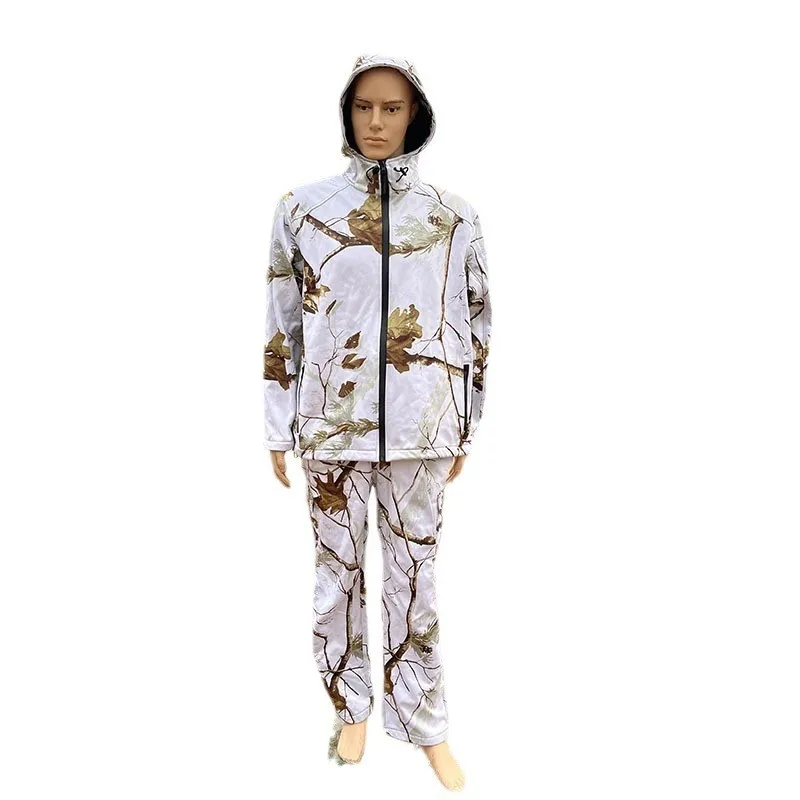 Snow Maple Leaf Ghillie Suit CS Hunting Bird Watching Ghillie Suit Jesus Survival 3D Snow Maple Leaf Camouflage Clothing