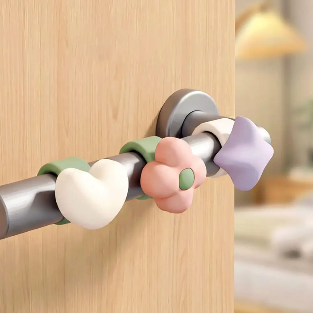 Portable Silicone Door Handle Impact Pad Cartoon Punch-free Door Stopper Silent Anti-Shock Wall Protector for Bedroom Decoration