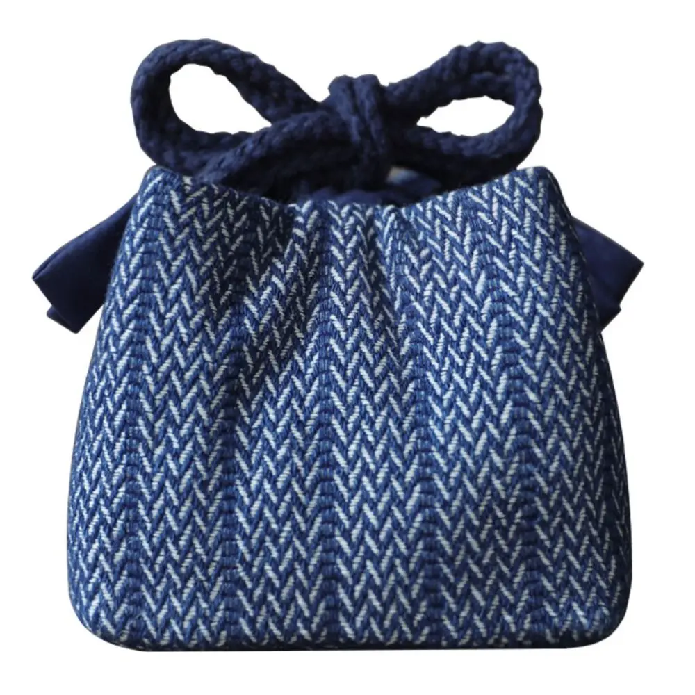 Chinese Style Teapot Cup Cotton Protect Cloth Bags Dustproof Denim Travel Teaware Storage Bag Breakage-proof Practical