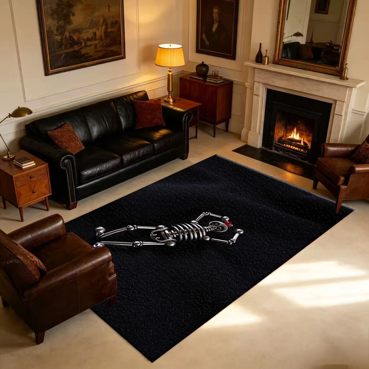 Metal Craft Decorative Style Carpet Flooring Creative Art Decorative Floor Carpet, Suitable for House Interior Decoration