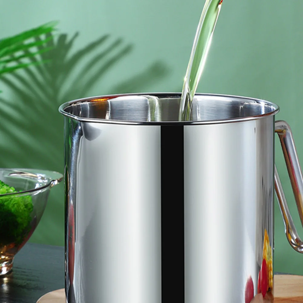 

1Pcs Stainless Steel Grease Separating Soup Oil Strainer Bowl Large Capacity Leakproof Lid for Kitchen Restaurant Healthy Food