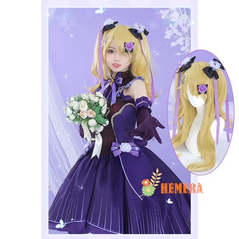 Game Genshin Impact New Fischl Cosplay Costume wedding clothes  Amy Gothic Costume Skin Moon Wig Outfits Girl Full Set