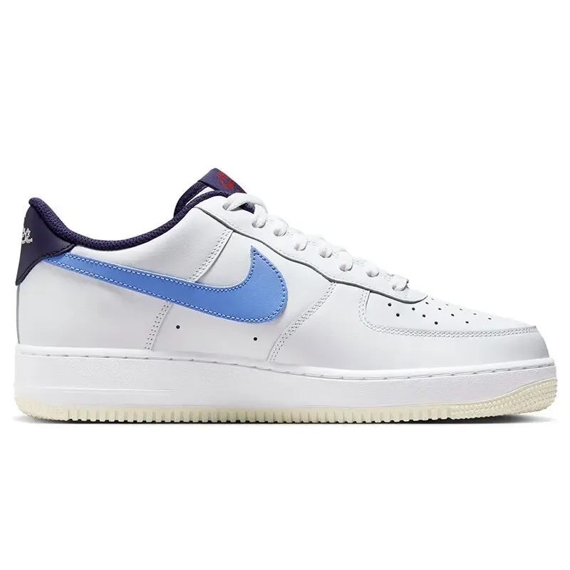 Nike Air Force 1 Low original men's and women's board shoes fashionable versatile casual shoes white and purple color matching