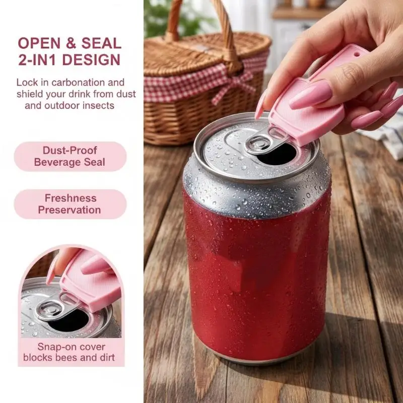 Open Lid Can Dispenser Nail Protection Can Opener With Anti Lost Keyring Portable Creative Keychain Pendant For Cans
