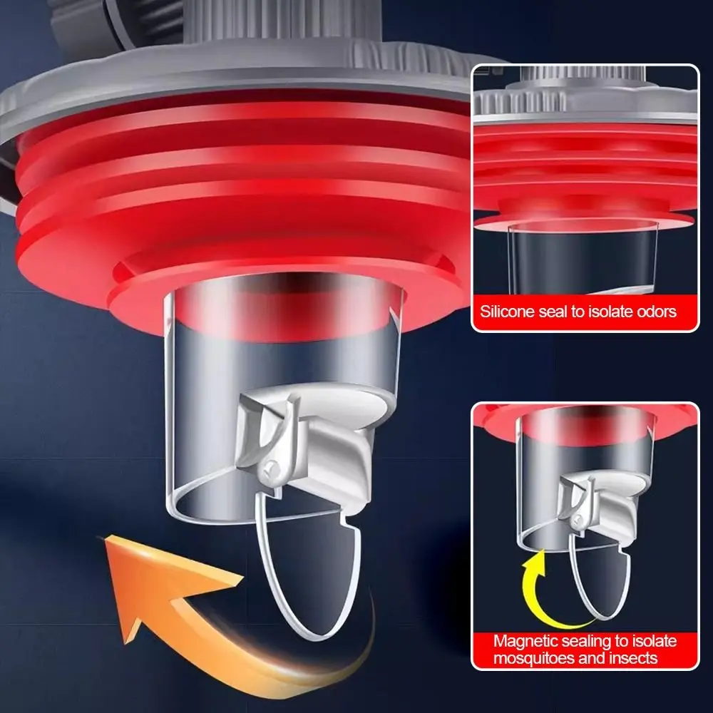 Snap Joint Washing Machine Floor Drain Cover Anti-Overflow Insect Prevention Multifunctional Tee Connector