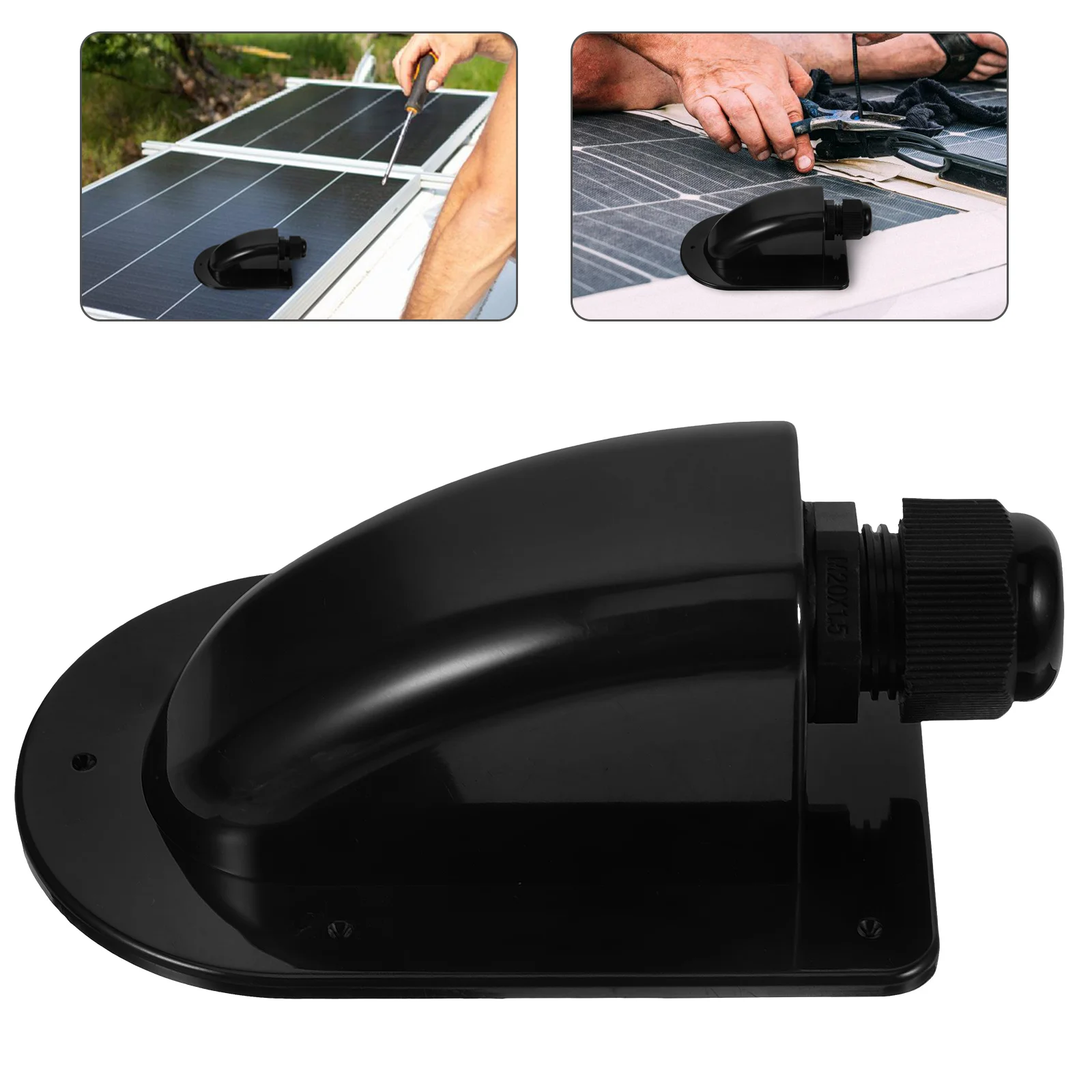 

Solar Junction Box Single Entry Cable Waterproof Box for Solar Panels Bracket Roof Wire Entry Case Black Color
