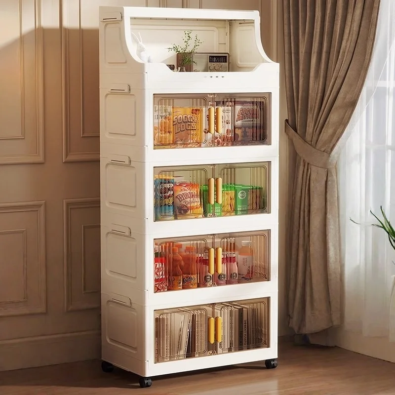 Home high-end appearance storage cabinet, bedroom bedside table, kitchen multi-level foldable storage rack
