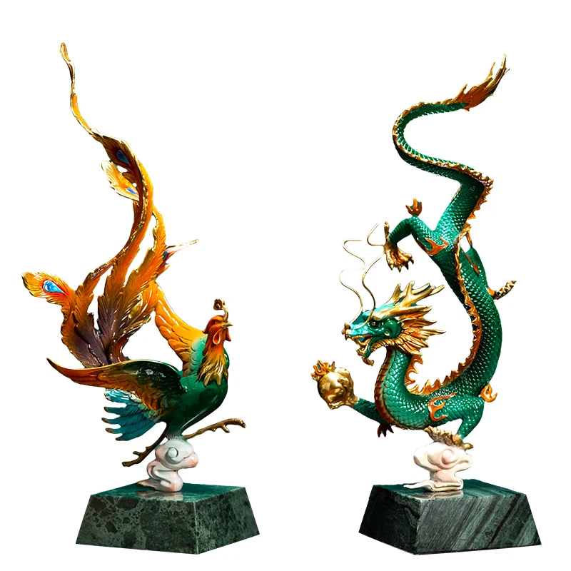 Mascot zodiac blue dragon pure copper handicrafts entrance housewarming opening gift