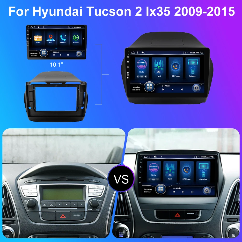 Android 12.0 Car Radio For Hyundai Tucson 2 LM Ix35 2009-2015 Multimedia Player 2Din Navigation GPS DSP Carplay DVD Head Unit