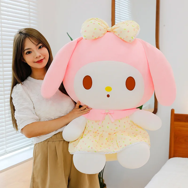 35CM New Sanrio Plush Stuffed Doll Cute Melody Plush Toy Children\'s Soft Pillow Gift for Girls\' Birthday Kawaii Room Decoration